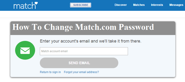 Match com login password